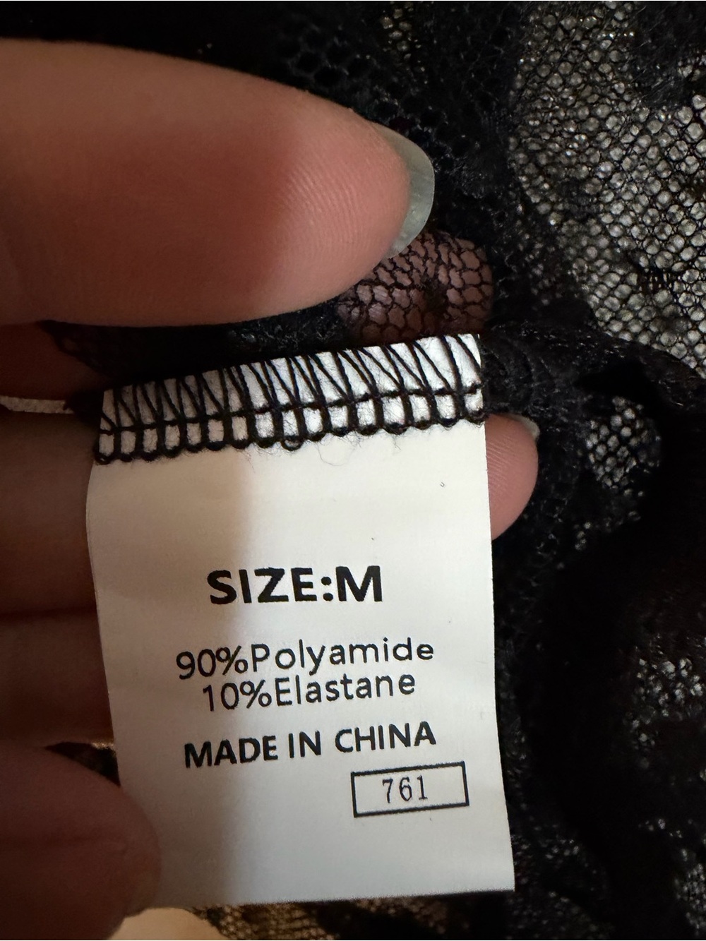 Sheer Black Long-Sleeve Lace Top - Picture 3 of 3